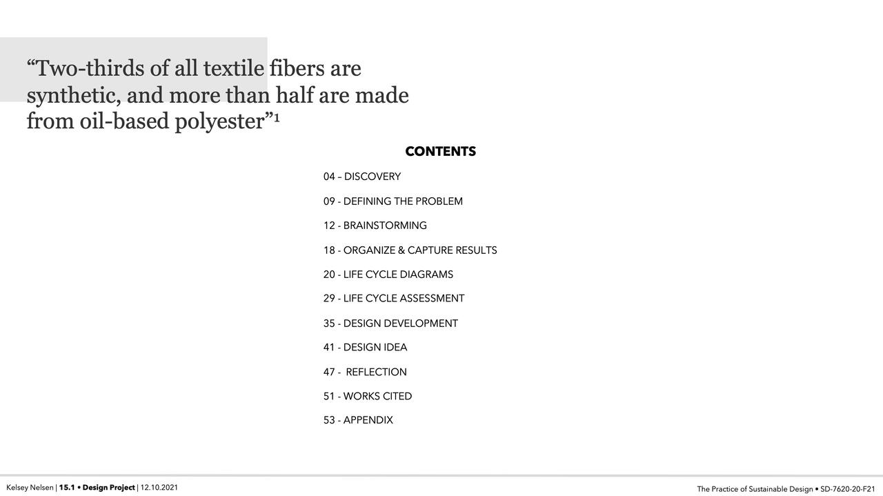 Synthetic Fibers in the Apparel Industry presentation by Kelsey Nelsen