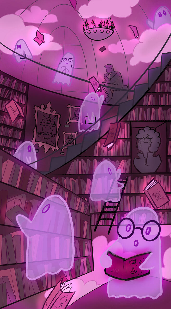 Ghost playground illustration by Kalley Nelson