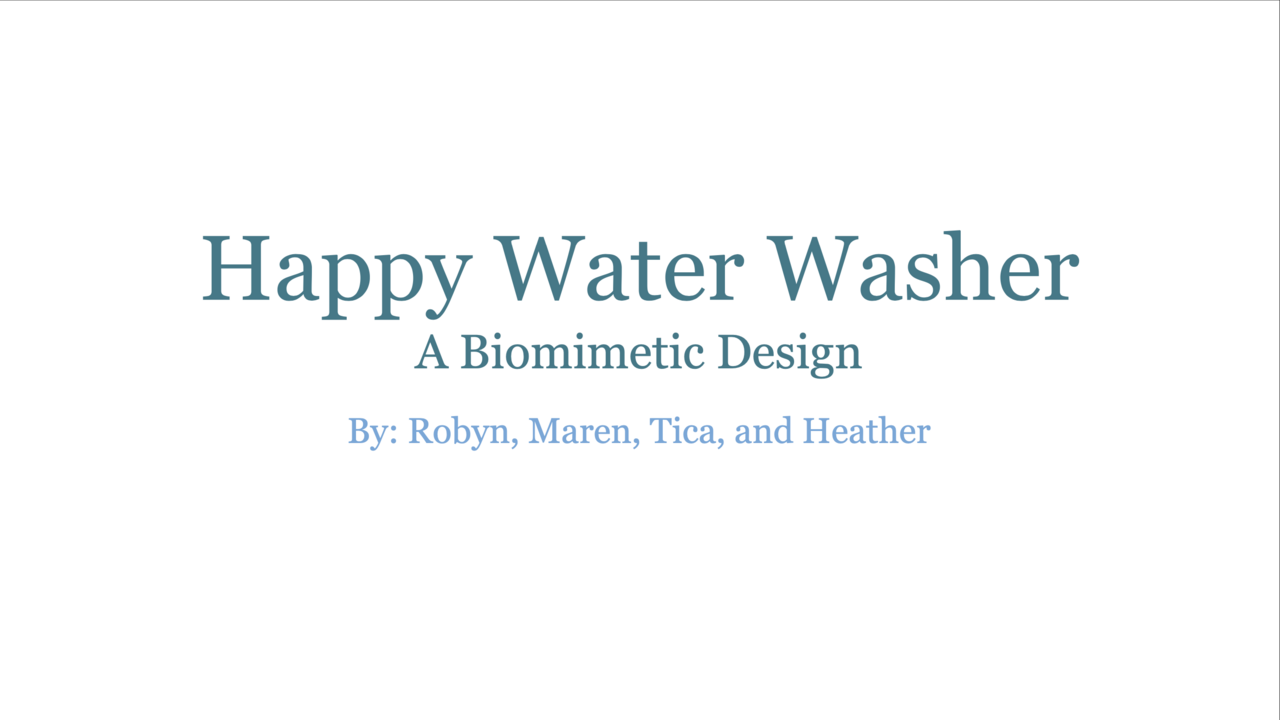 Happy Water Washer sustainable design presentation