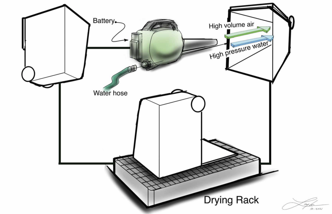 Waste Bin Cleaner design by Tony Laylon