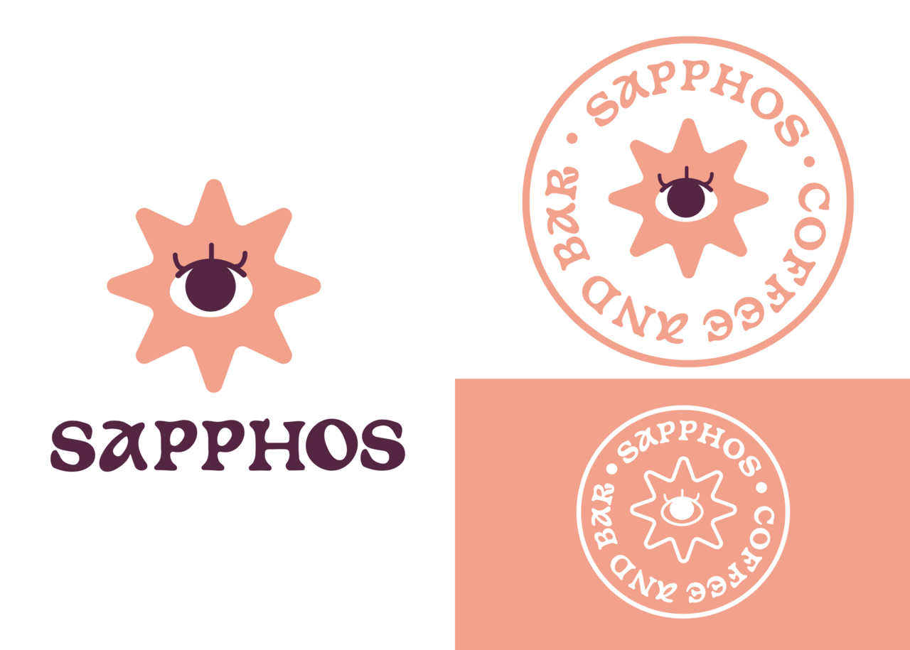 Sapphos coffee brand identity designed by Kalalyna Murphy