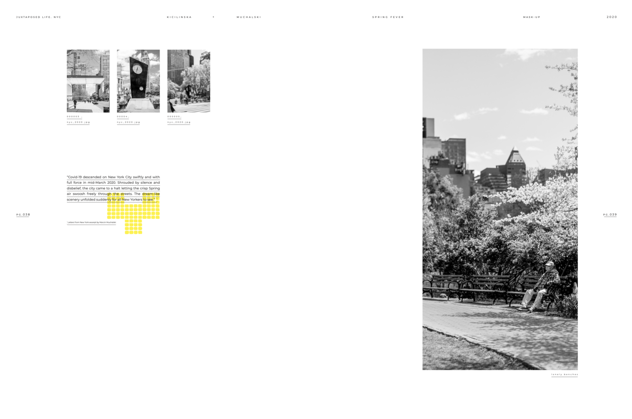 Juxtaposed Life NYC photography book designed by Milla Kicilinska