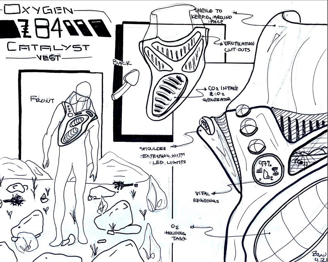 Chest Oxygen Generator product design by Zachary Wegscheid