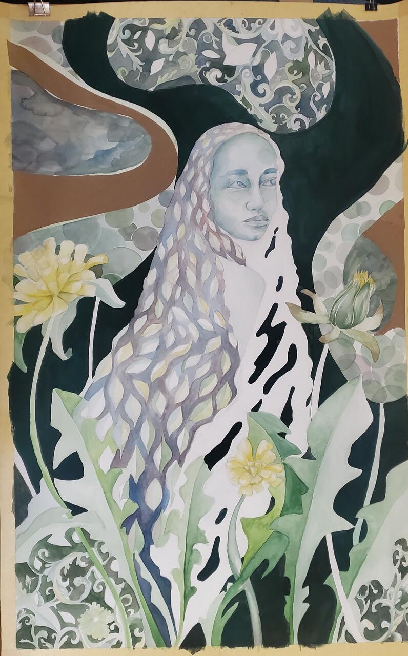 Project 2 collaged portrait by Makayla Smith