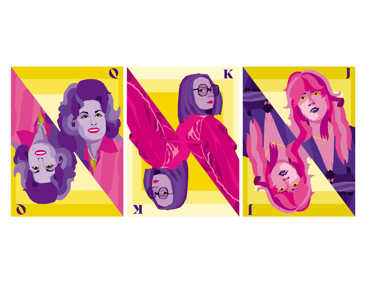 Playing cards of iconic musicians by Jase Wytaske