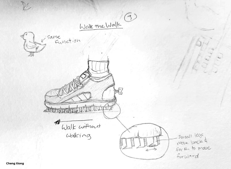 Automatic walking shoes designed by Cheng Xiong