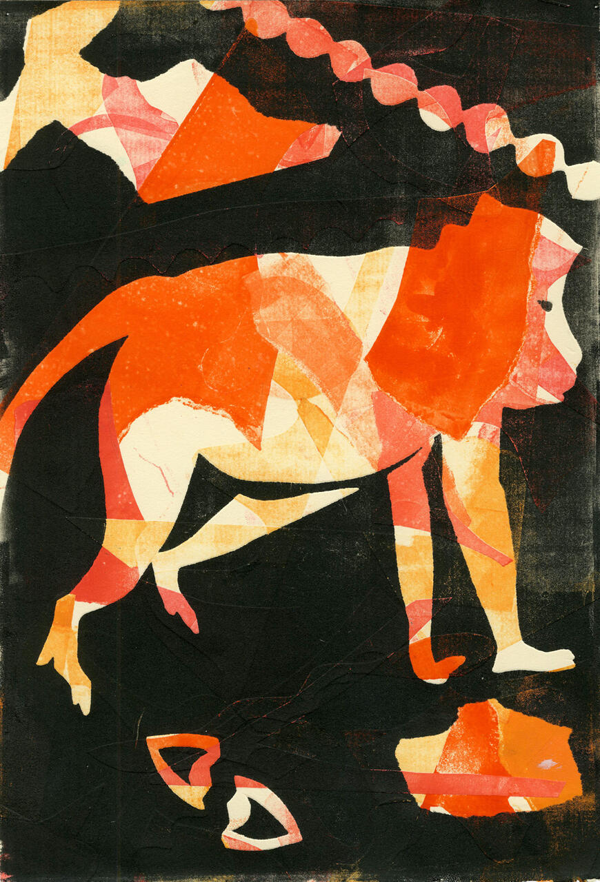 Stencil Monotype print by Ava Aldrett