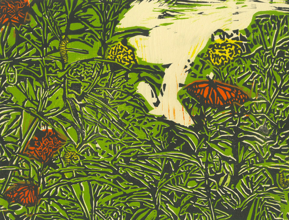 Multicolor relief print by Anna Brock
