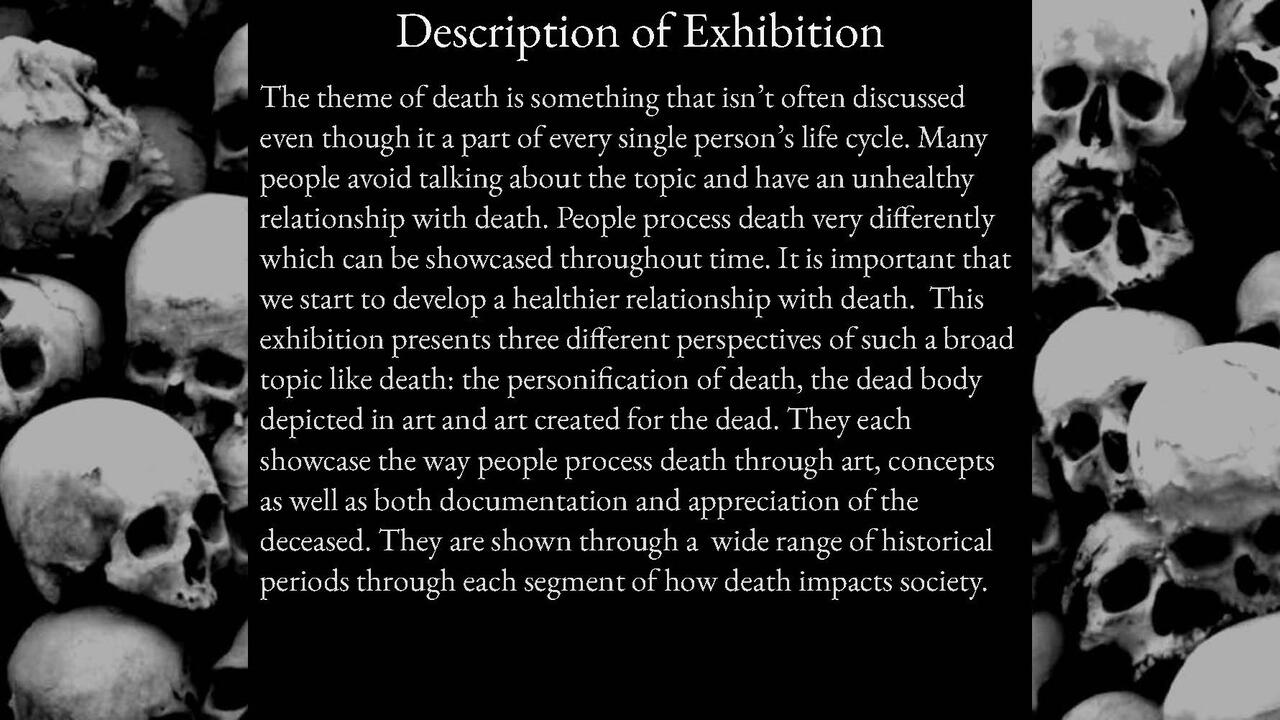 The Depictions of Death, the Dead and the Deceased Body