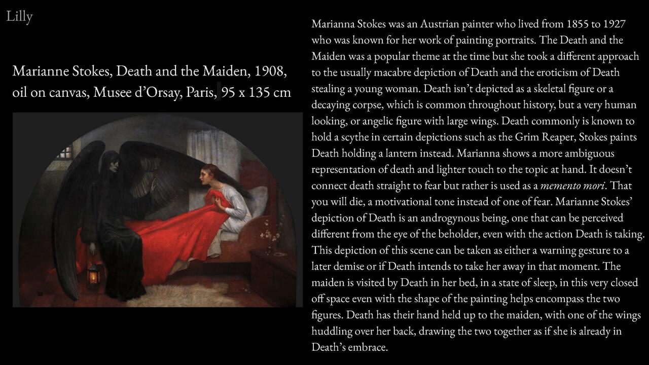 The Depictions of Death, the Dead and the Deceased Body