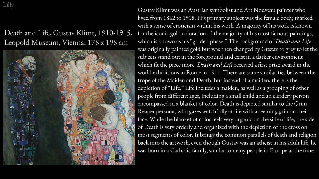 The Depictions of Death, the Dead and the Deceased Body