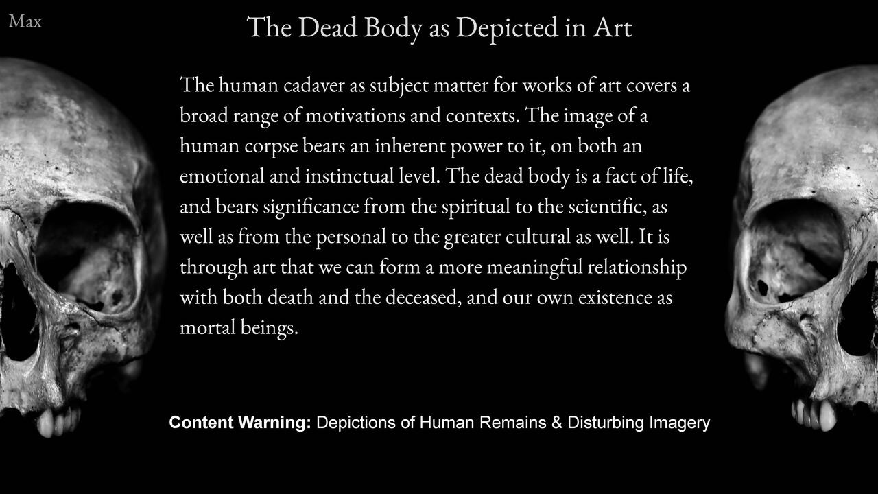 The Depictions of Death, the Dead and the Deceased Body