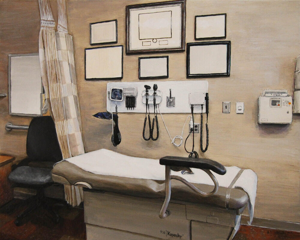 Painting of a hospital room