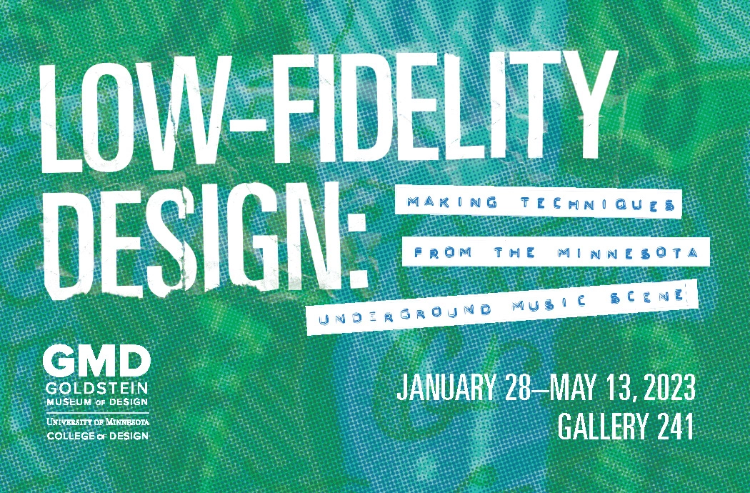 Promotional poster advertising "Low-Fidelity Design" exhibit.