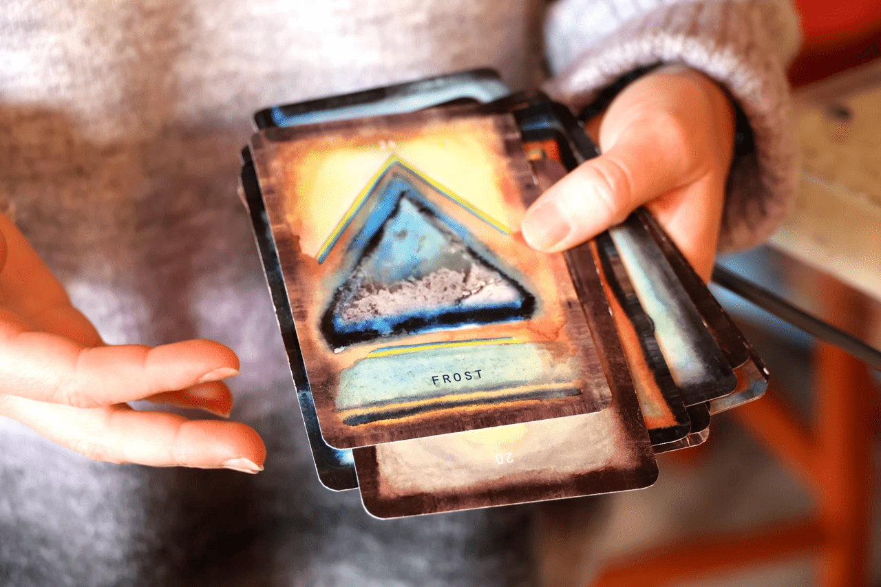 An image of tarot cards being presented.
