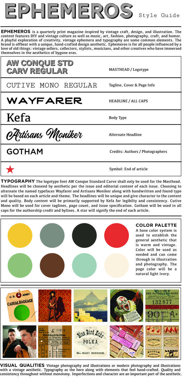 Amy Jo Flattum, "Ephemeros Style Guide"