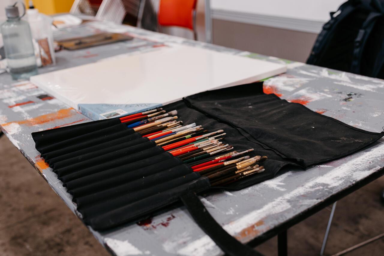 CE Contemporary Painting image of paint brushes