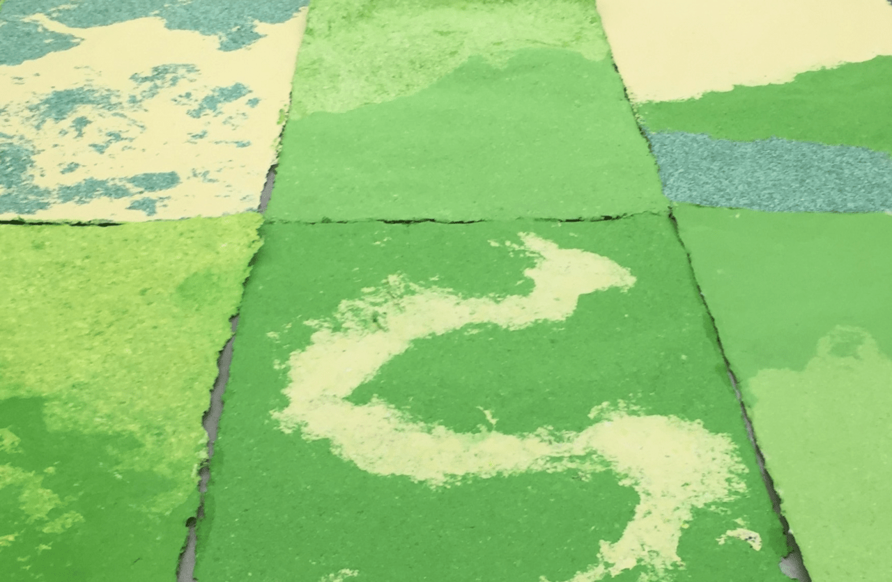 Handmade green paper by Diana Eicher