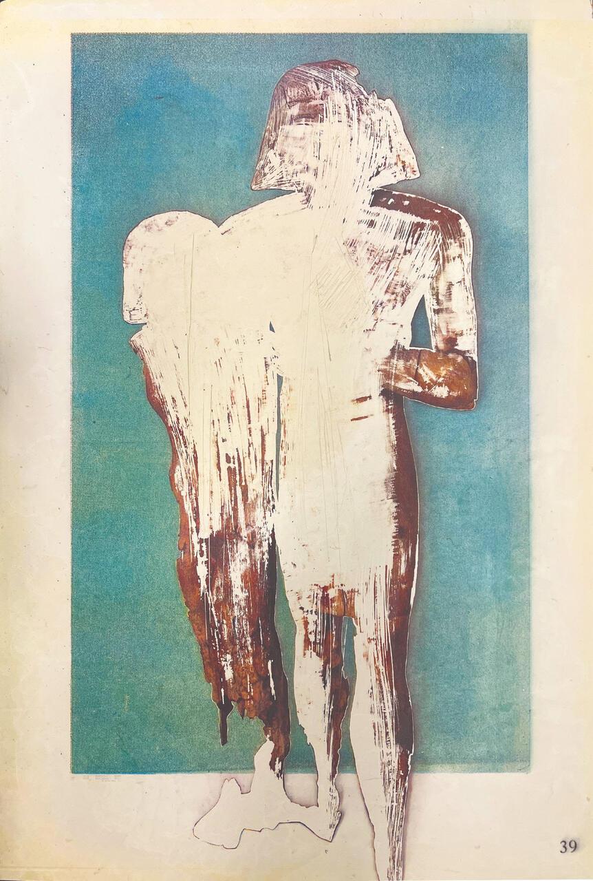 Ernest A. Bryant III, Illuminated Memphis official with his wife. Old Kingdom. Louvre Museum, 2025. Ink, sgraffito, plaster wall. 24 x 36 x 1 inches