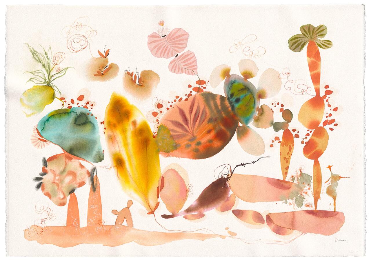 Water-based abstract painting.