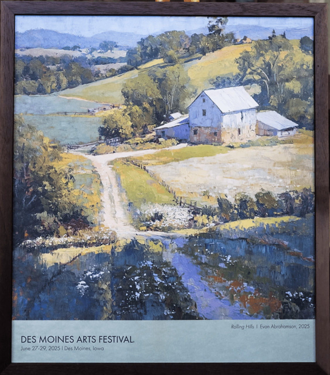 2025 Des Moines Arts Festival Poster, Rollig Hills, by Evan Abrahamson.