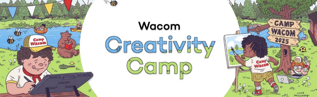 Wacom Creativity Camp 2025 promotional banner by Luke McGarry.