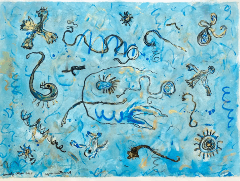 Woody Olsen, Aqua Crustaceans Watercolor