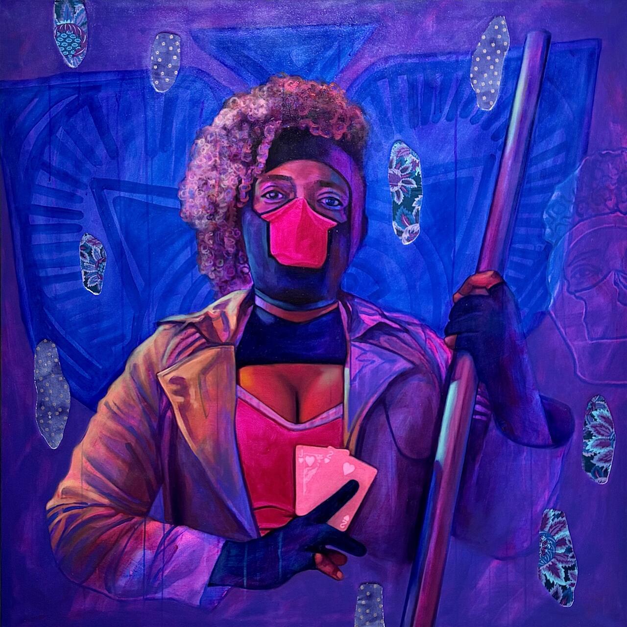 Trickster by Leslia Barlow. The portrait features a person in cosplay as Gambit.