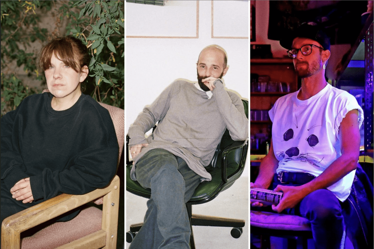 From Left to Right we see photograph portraits of Samara Golden ’95, Piero Golia, and Max Hooper Schneider. 