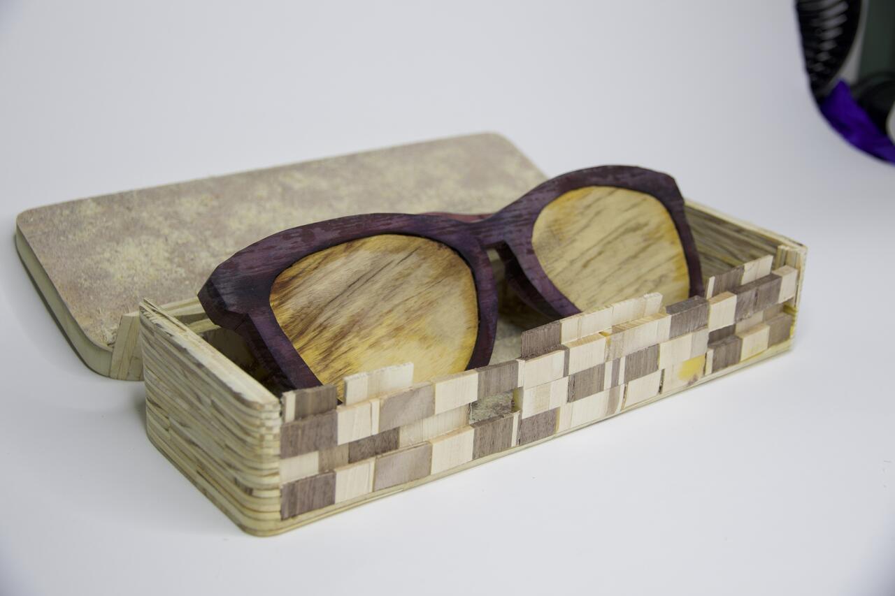 Ande St Michael, "Sunglasses & Case: Wood"