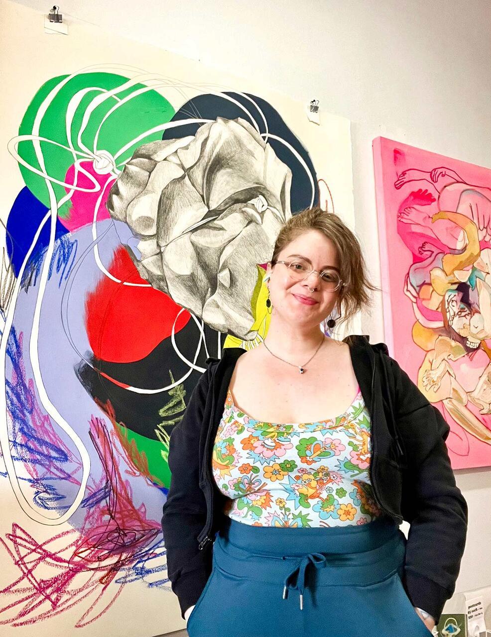 Headshot of Madison Rubenstein in their studio.
