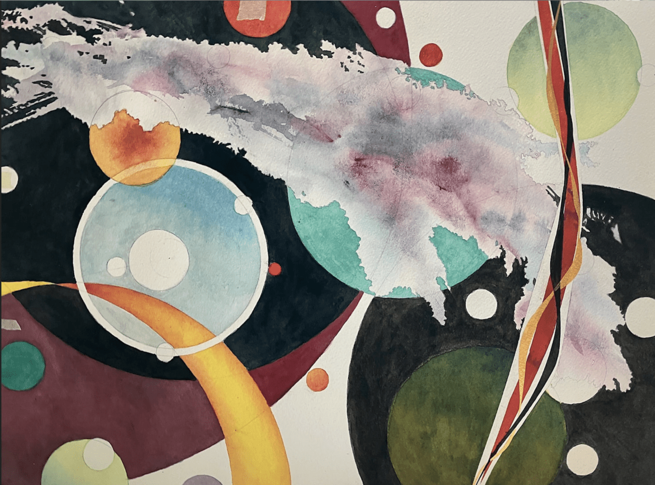 Beast, and abstract water color painting by David M Scott.