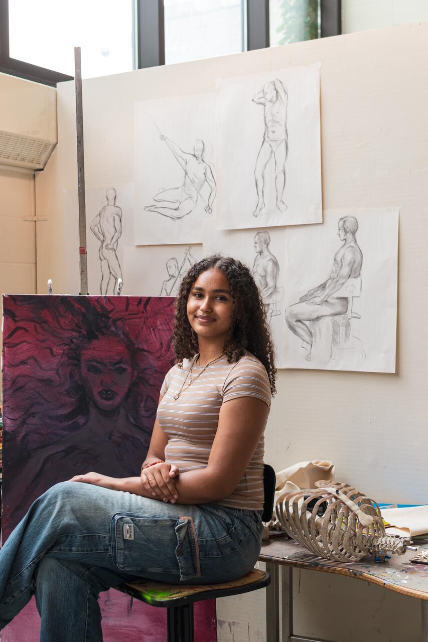 Elon Dekker in their painting studio during PCSS