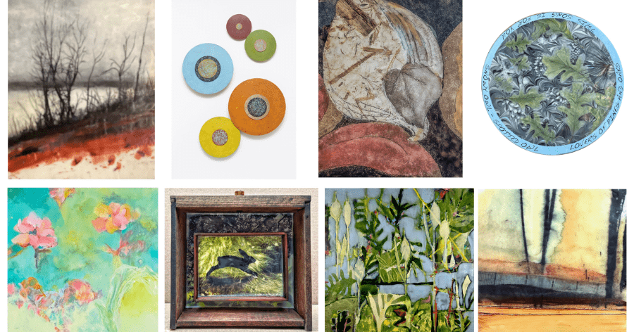A collage of work from the Echoes In Nature exhibition.