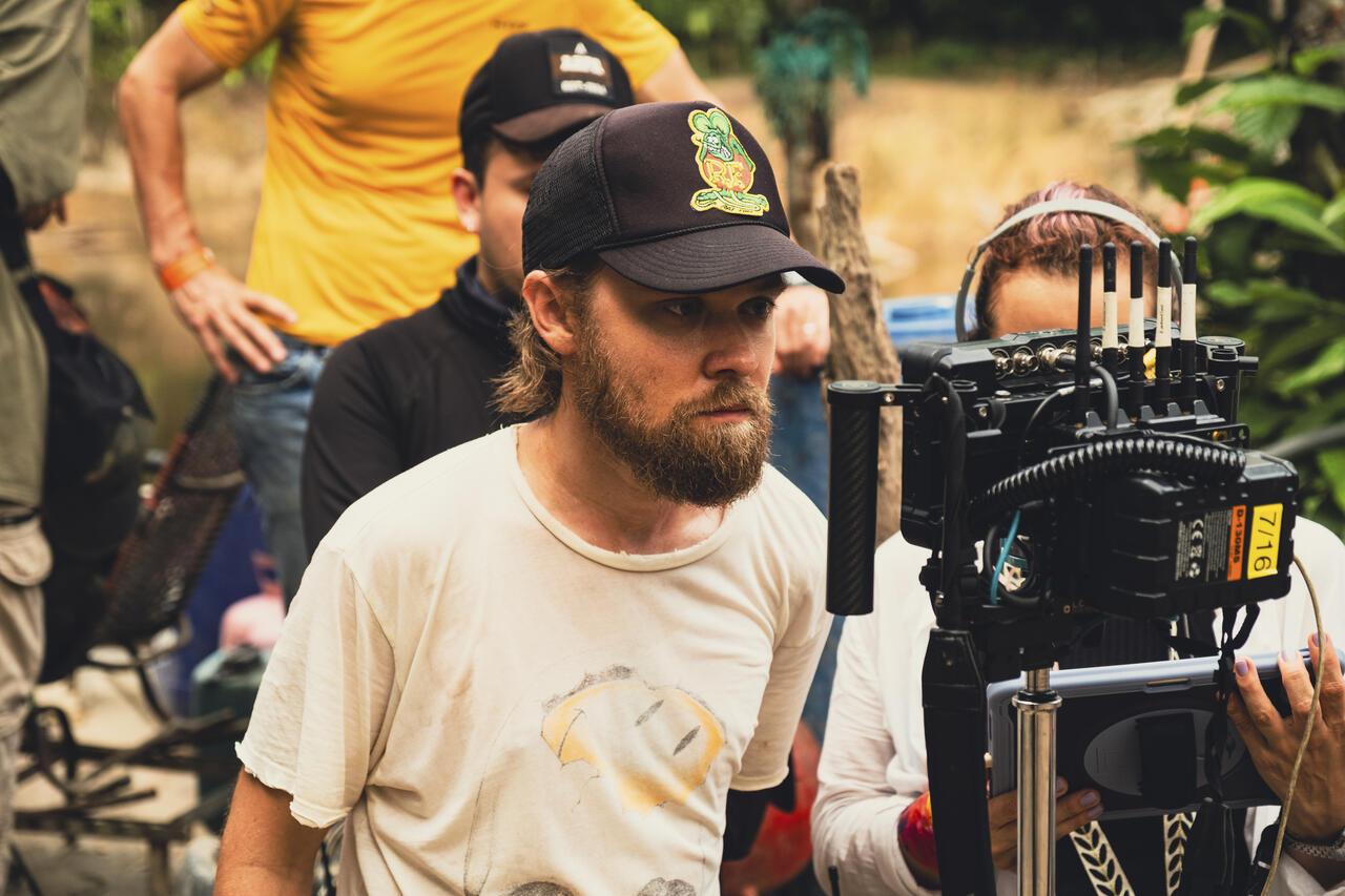 Director Mike Nelson on the set of Beware Boiúna. Photo Credit: Ana María Gallón/Lionsgate