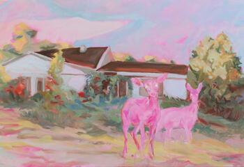 "My country, it vibrates" painting by Sage Phillips.